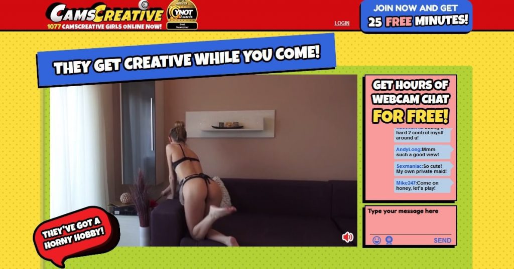 Homepage of CamsCreative