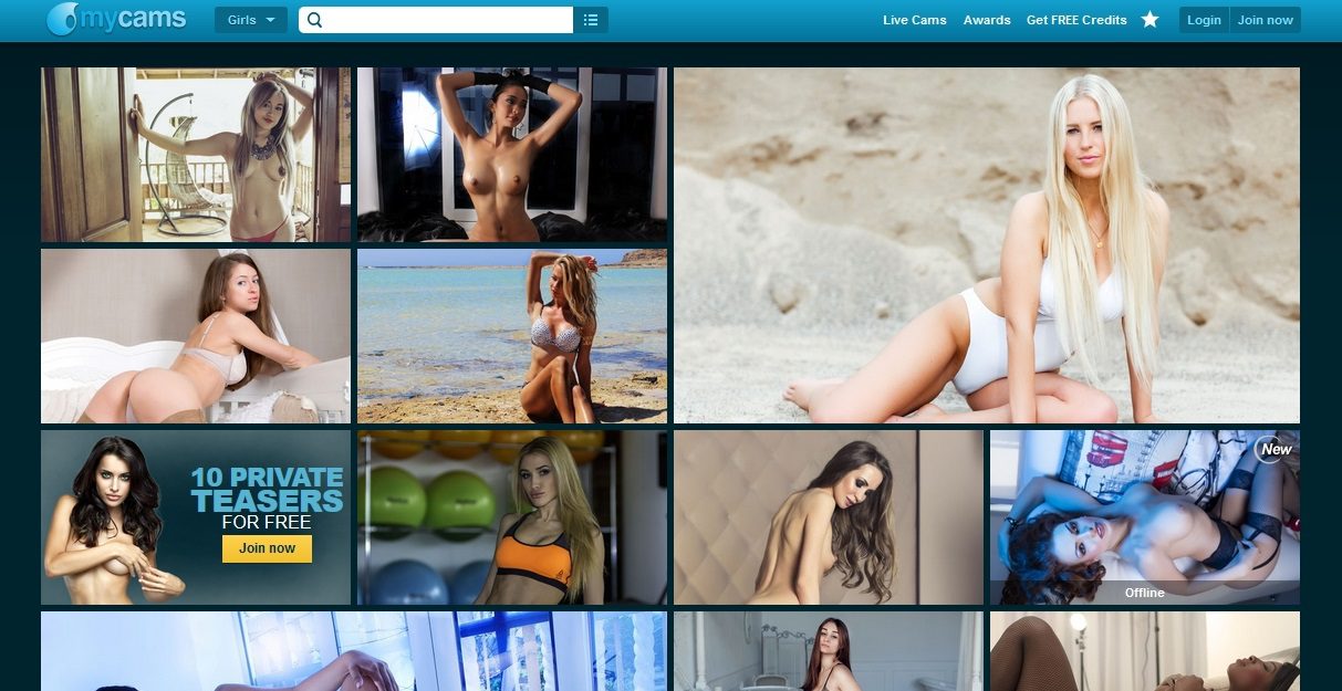 Homepage of MyCams